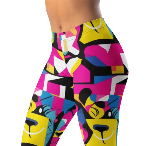 Neon Mask Parade on a Leggings
