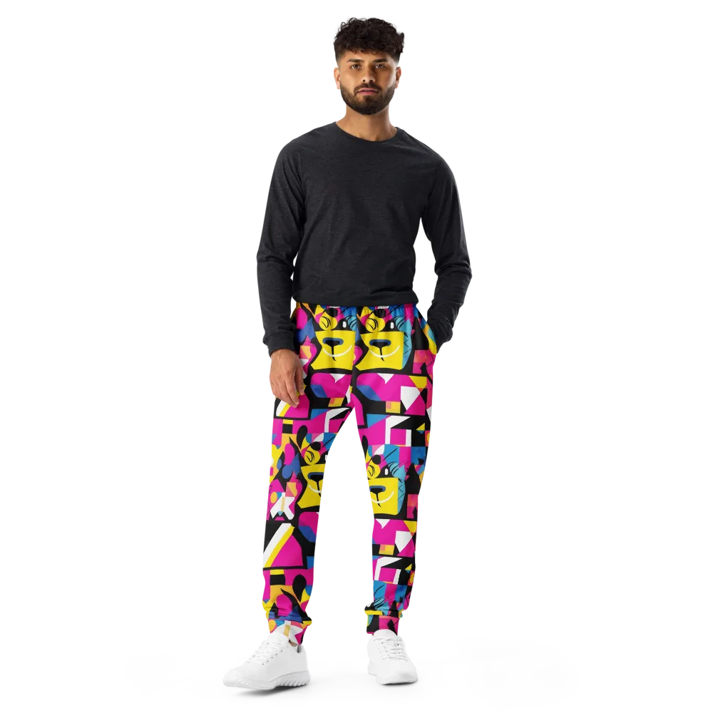 Neon Mask Parade on Men's Joggers — Front