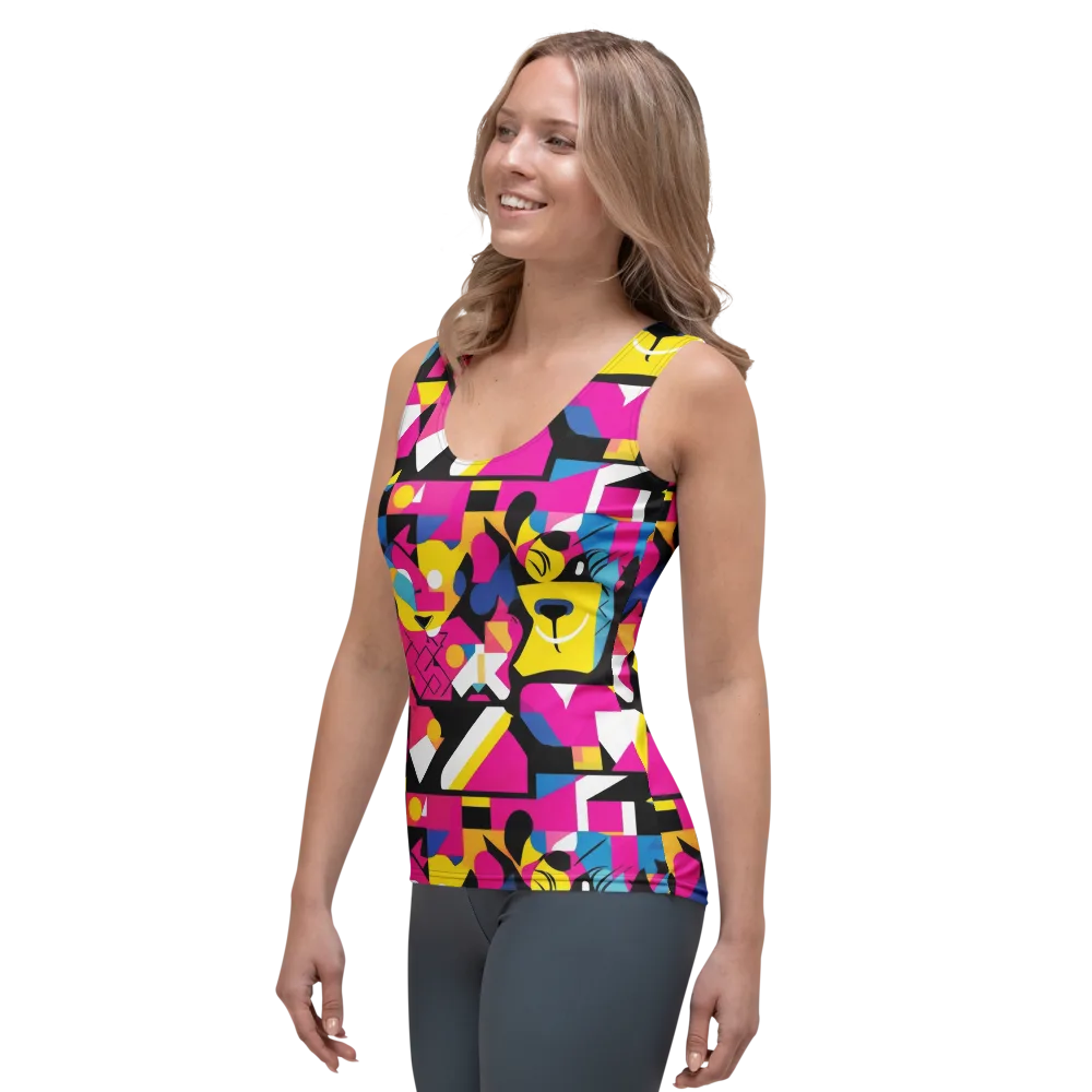 Neon Mask Parade on Women's Tank Top — Left Front