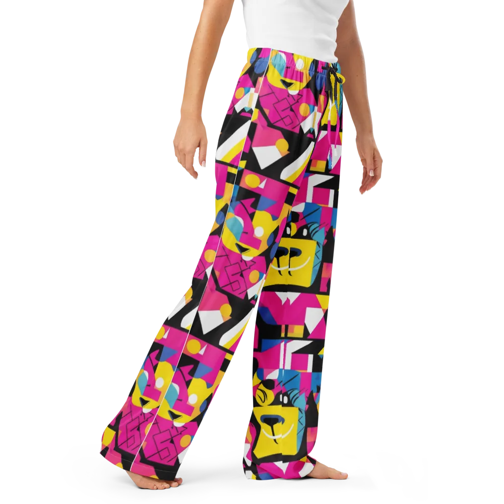 Neon Mask Parade on Women's Pajama Pants — Right Front