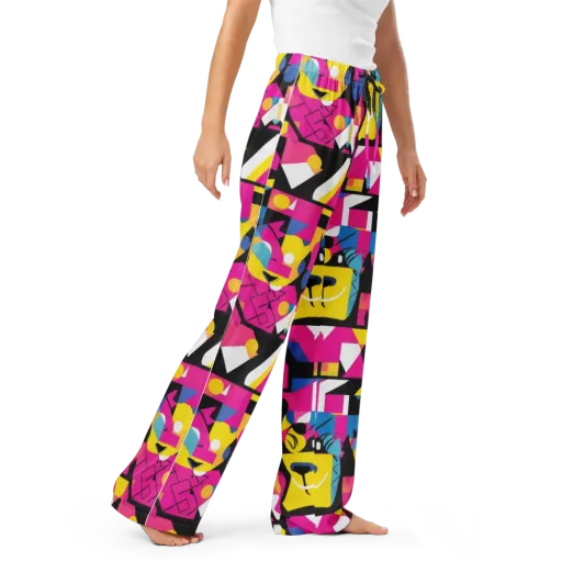 Neon Mask Parade on a Women's Pajama Pants