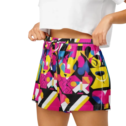 Neon Mask Parade on a Women's Pajama Shorts