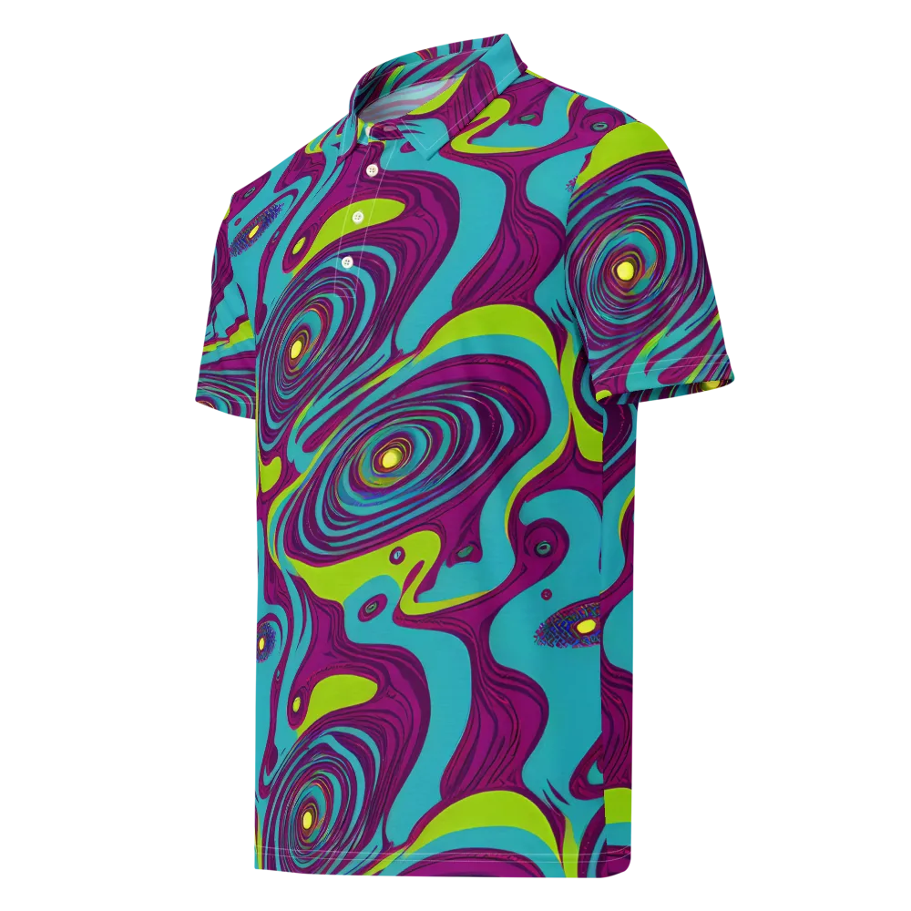 Electric Eddies on Men's Slim Fit Polo Shirt — Left Front