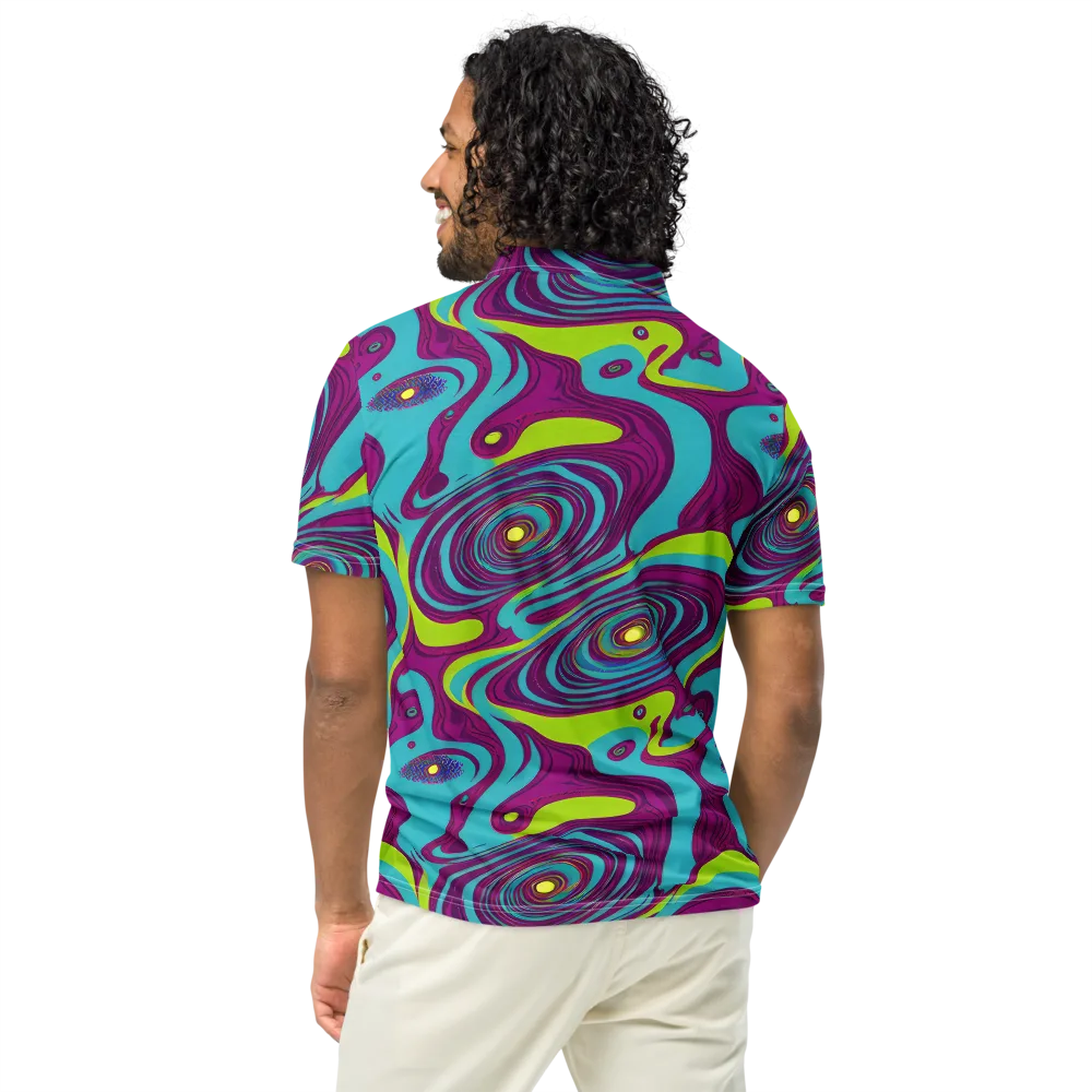 Electric Eddies on Men's Slim Fit Polo Shirt — Back