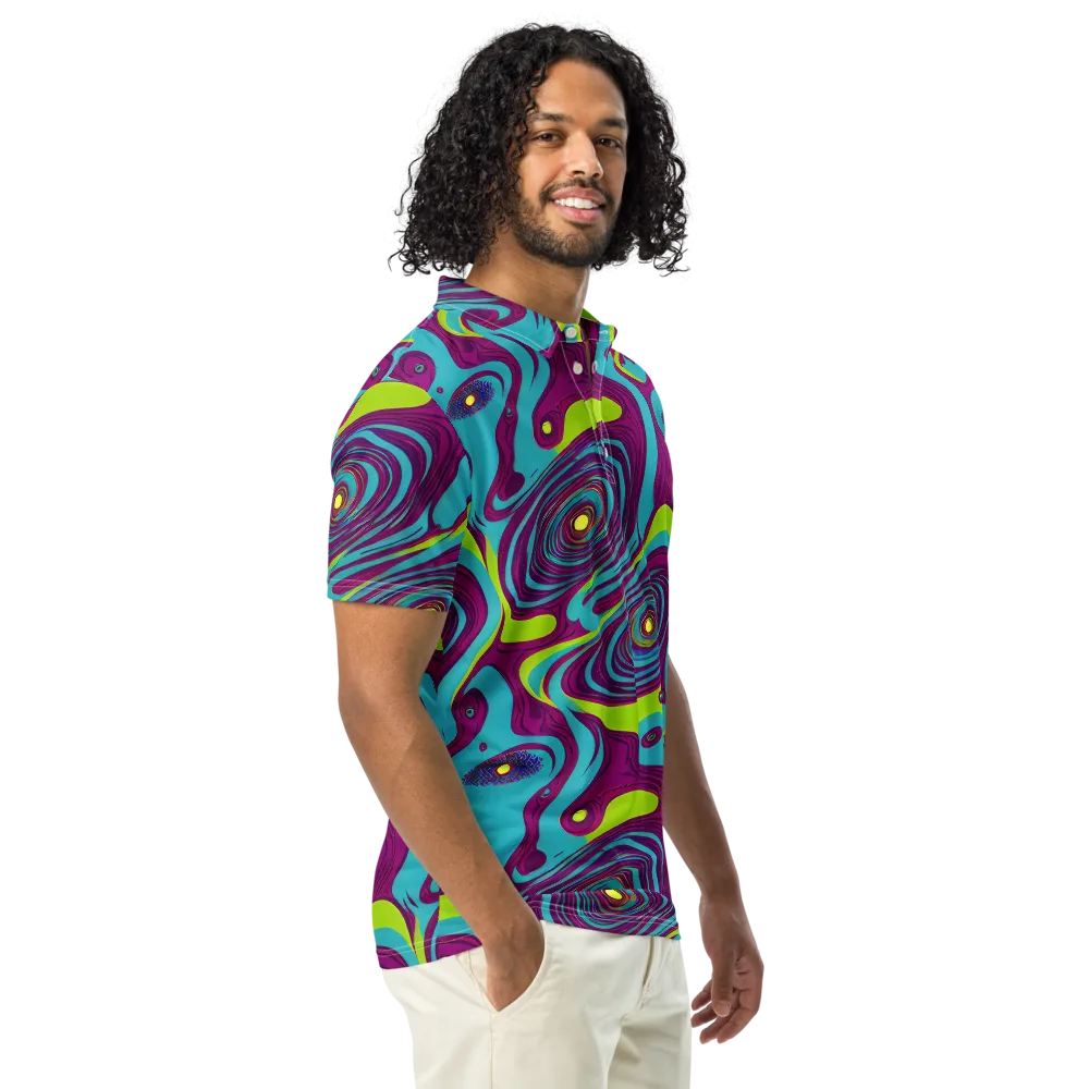 Electric Eddies on Men's Slim Fit Polo Shirt — Right Front