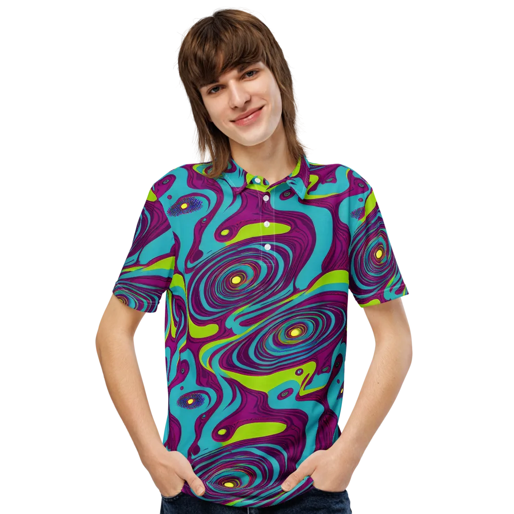 Electric Eddies on Men's Slim Fit Polo Shirt — Front