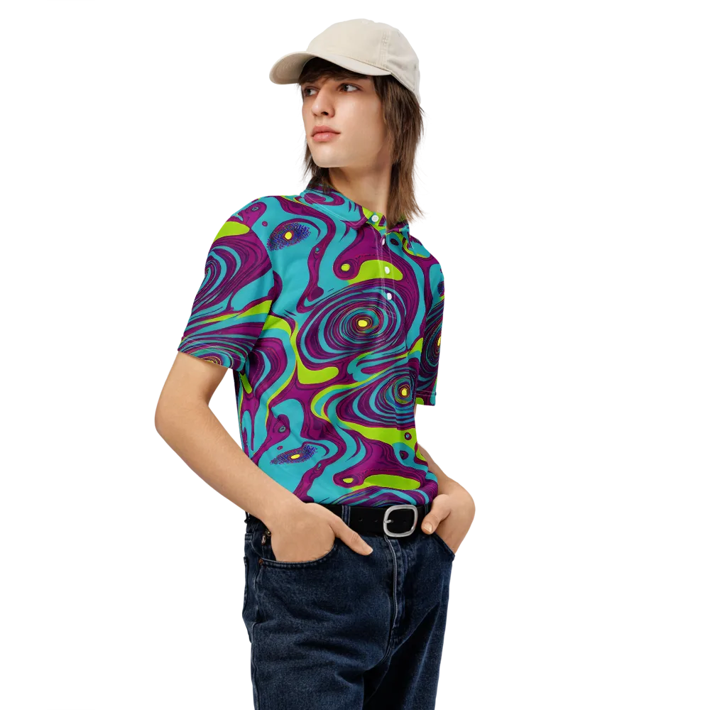 Electric Eddies on Men's Slim Fit Polo Shirt — Right Front
