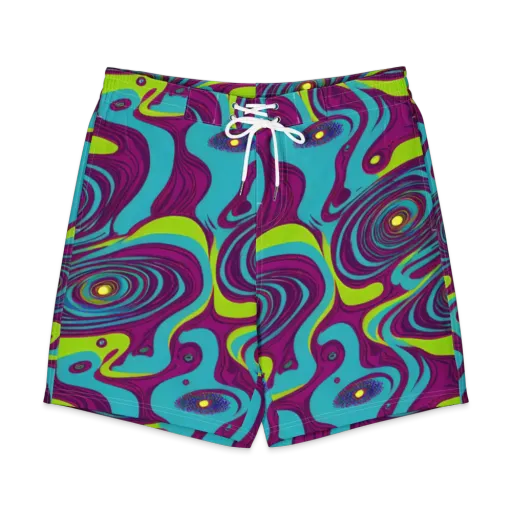 Electric Eddies on a Men's Board Shorts