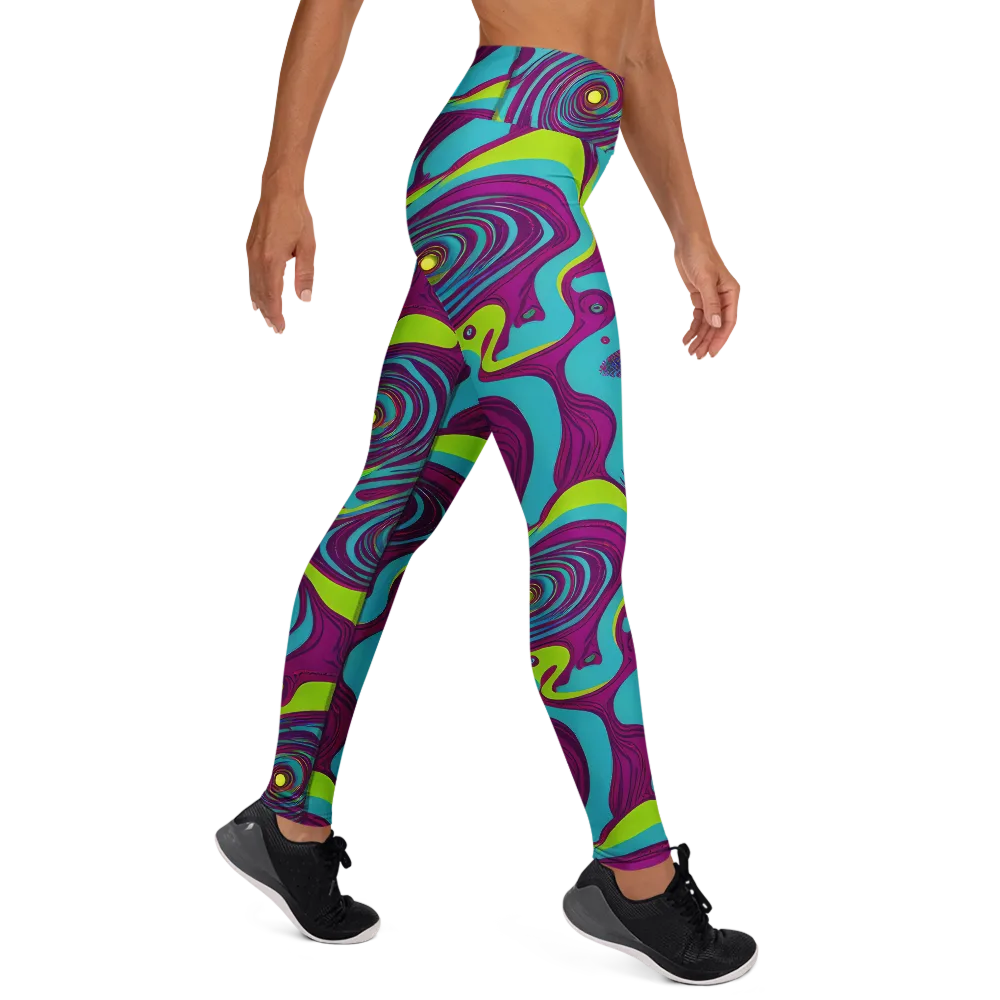Electric Eddies on Yoga Leggings — Right