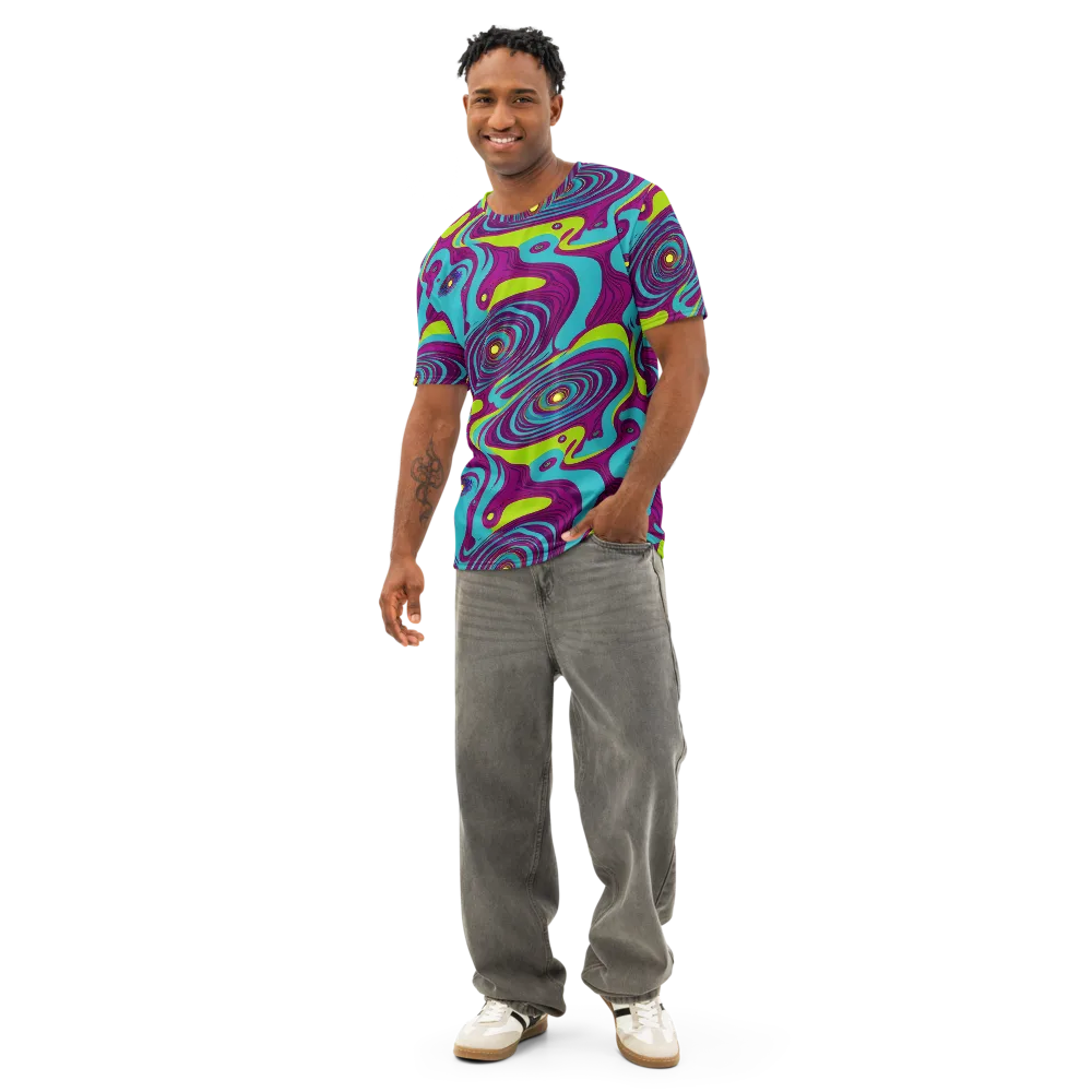 Electric Eddies on Men's Cotton Crew Neck T-Shirt — Front
