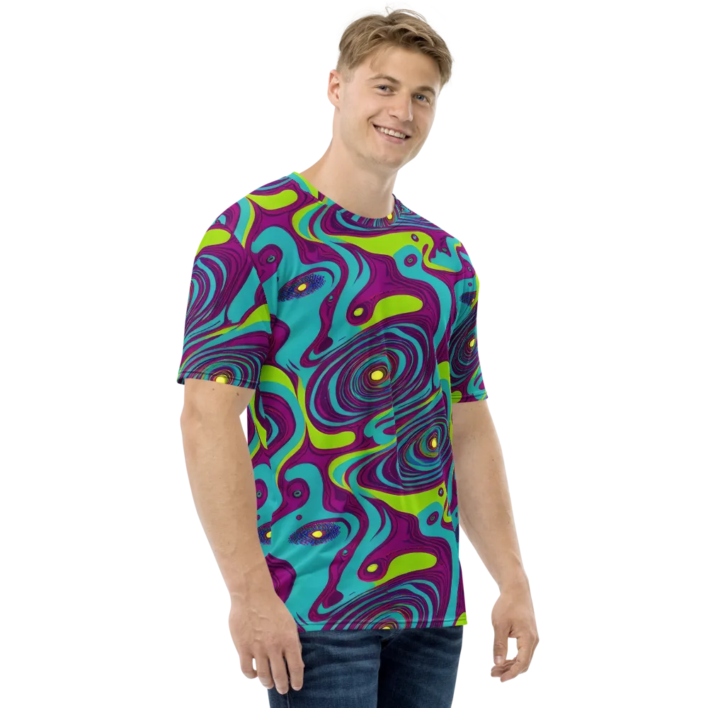 Electric Eddies on Men's Crew Neck T-Shirt — Right