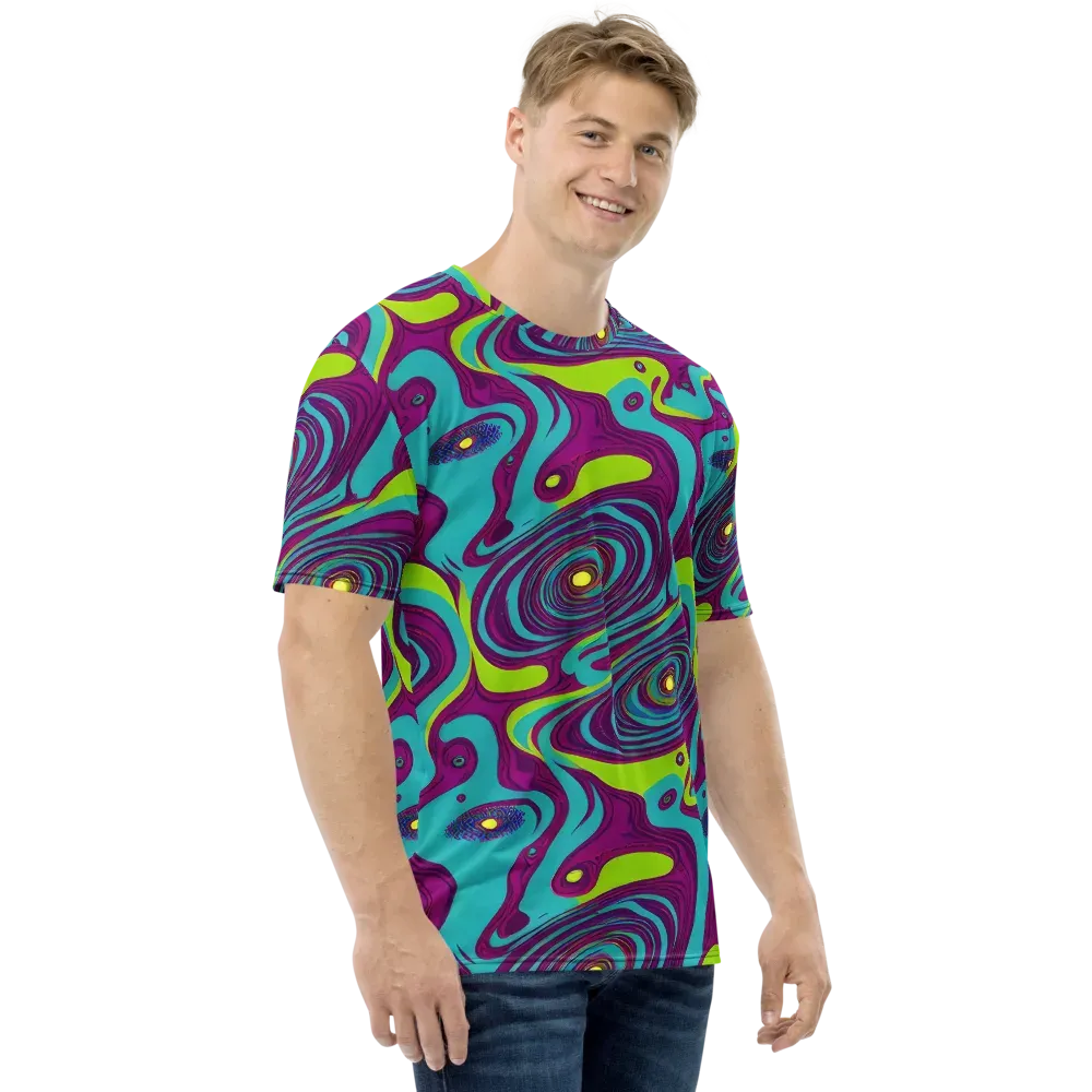 Electric Eddies on Men's Crew Neck T-Shirt — Right