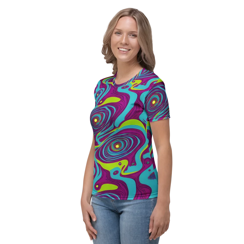 Electric Eddies on Women's Crew Neck T-Shirt — Left