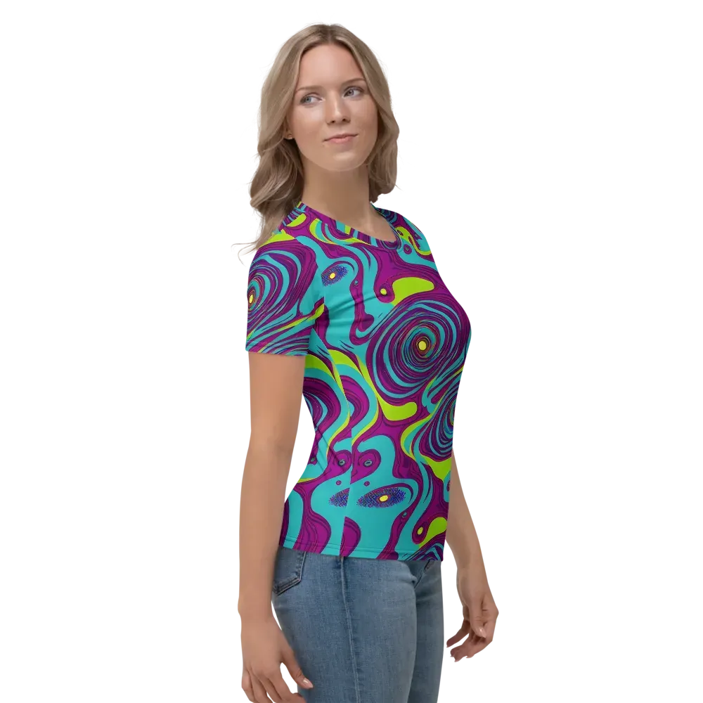 Electric Eddies on Women's Crew Neck T-Shirt — Right