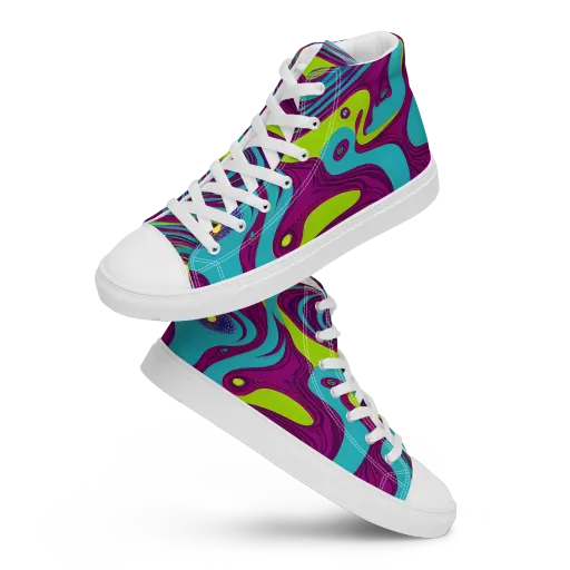 Electric Eddies on a Women's High Top Canvas Shoes