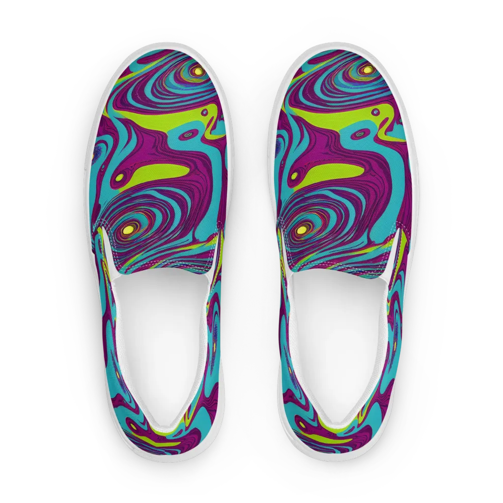 Electric Eddies on Men's Slip-On Canvas Shoes — Front