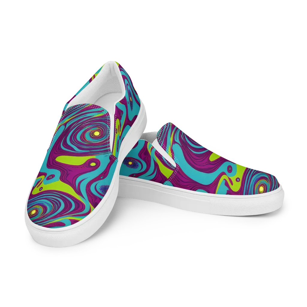 Electric Eddies on Men's Slip-On Canvas Shoes — Left Front