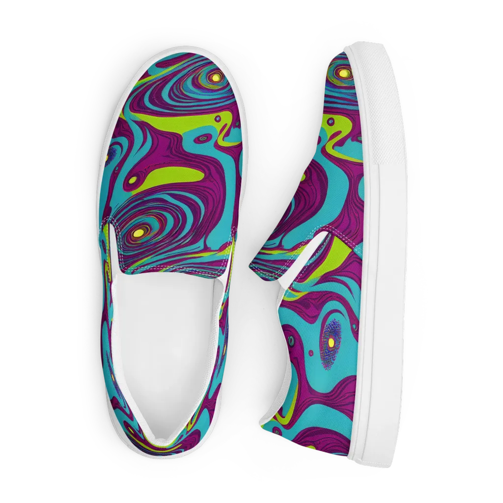 Electric Eddies on Men's Slip-On Canvas Shoes — Front