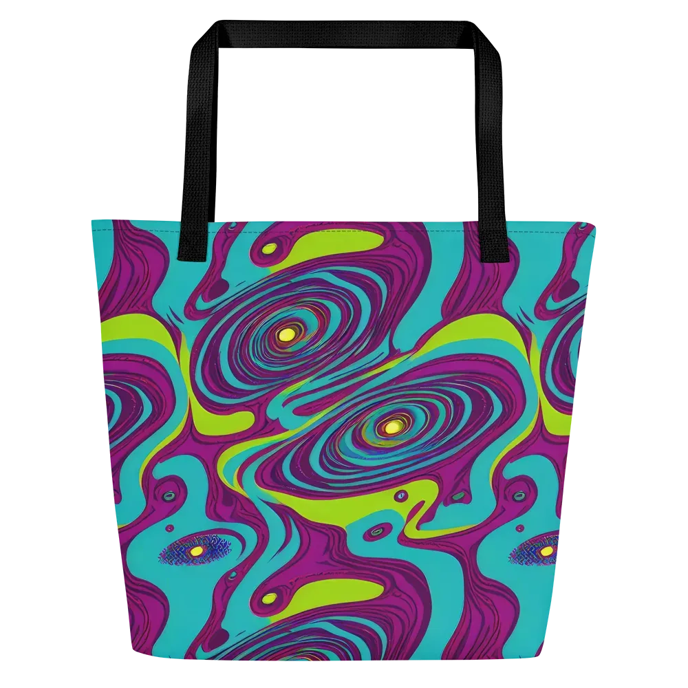 Electric Eddies on Large Tote Bag W/ Pocket — Front