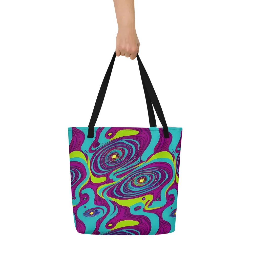 Electric Eddies on Large Tote Bag W/ Pocket — Front