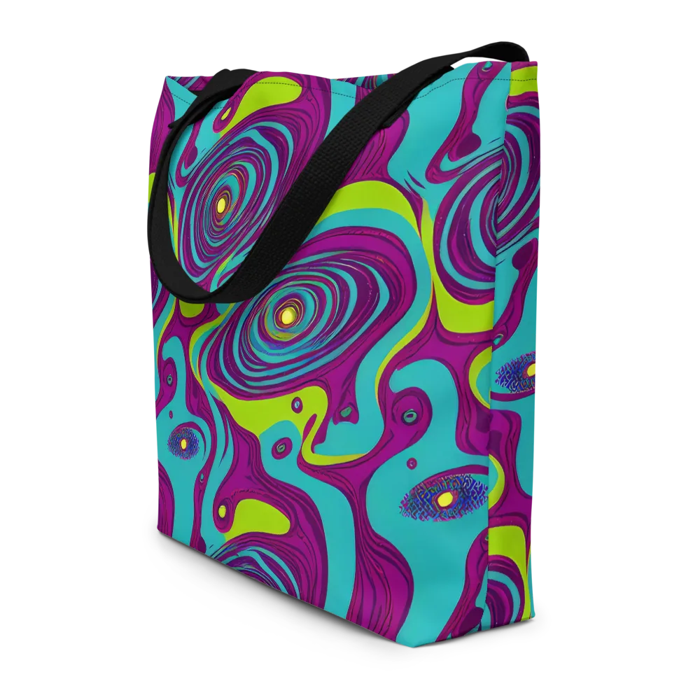Electric Eddies on Large Tote Bag W/ Pocket — Front