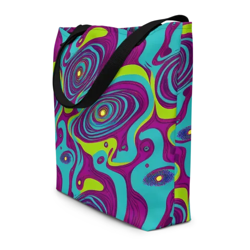 Electric Eddies on a Large Tote Bag W/ Pocket