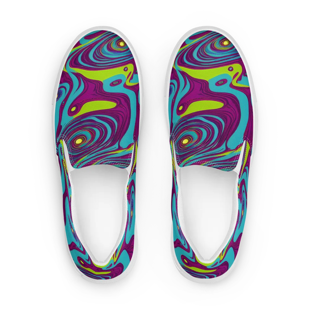 Electric Eddies on Women's Slip-On Canvas Shoes — Front