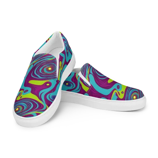 Electric Eddies on a Women's Slip-On Canvas Shoes