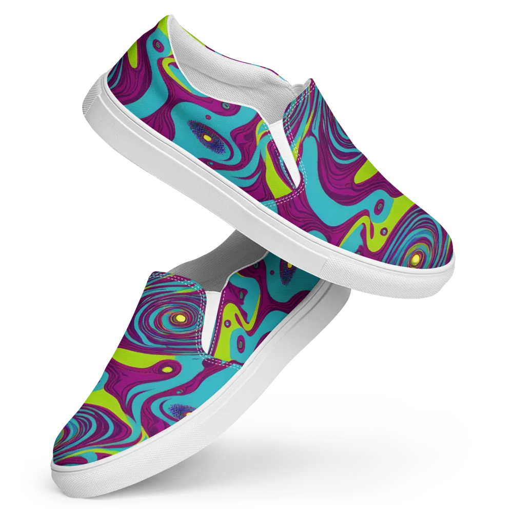 Electric Eddies on Women's Slip-On Canvas Shoes — Front