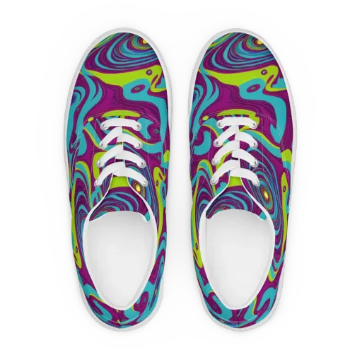 Electric Eddies on a Men's Lace-Up Canvas Shoes