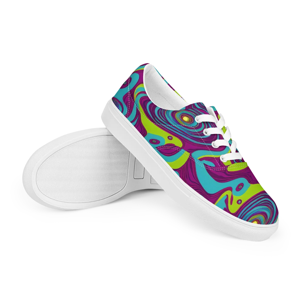 Electric Eddies on Men's Lace-Up Canvas Shoes — Right Front