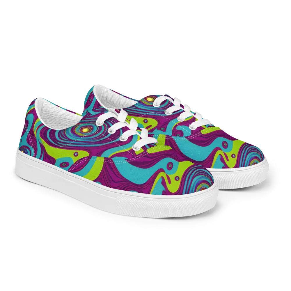 Electric Eddies on Men's Lace-Up Canvas Shoes — Right Front