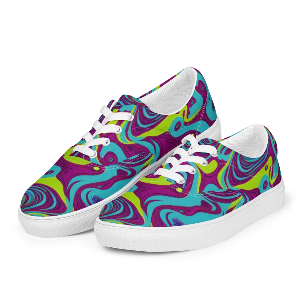 Electric Eddies on Men's Lace-Up Canvas Shoes — Left Front