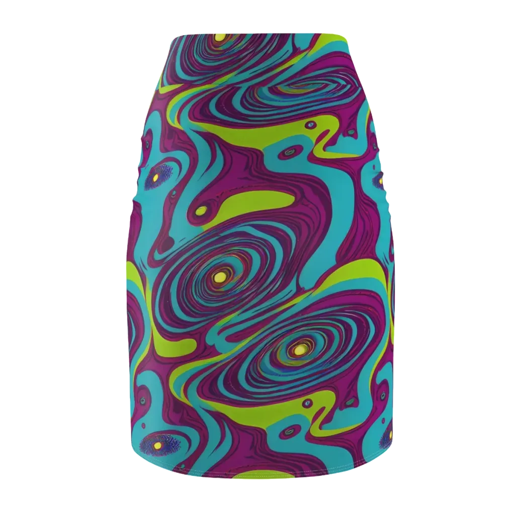 Electric Eddies on Pencil Skirt — Back