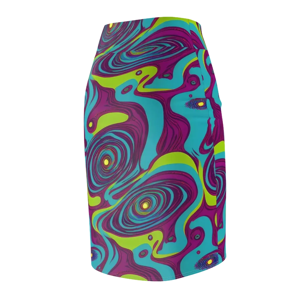Electric Eddies on Pencil Skirt — Back Side