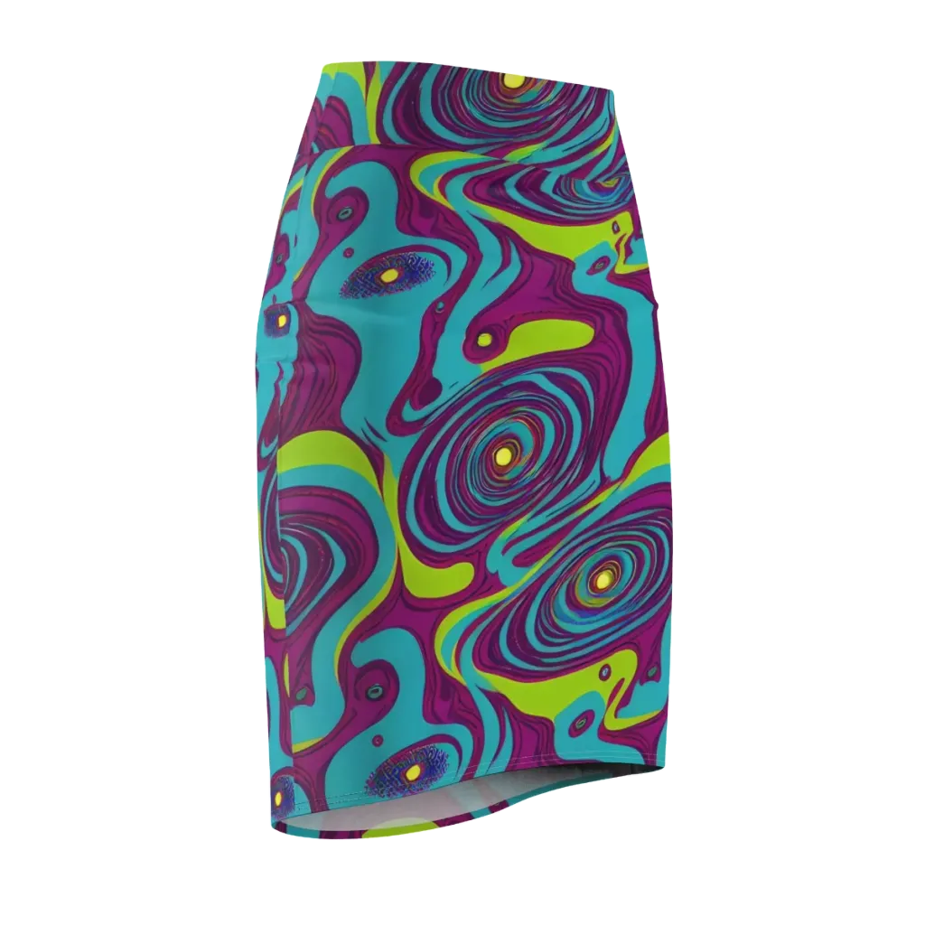 Electric Eddies on Pencil Skirt — Front Side