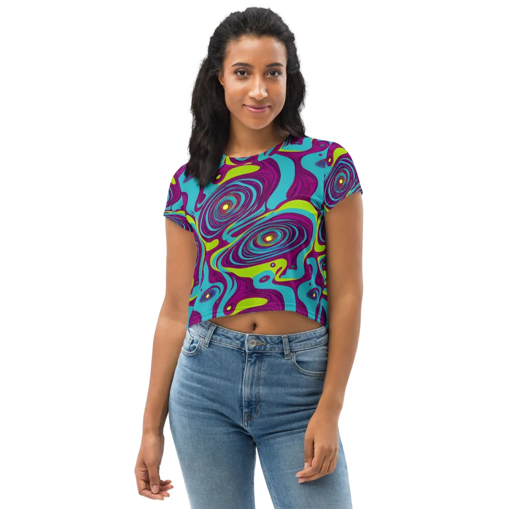 Electric Eddies on Crop Tee — Front