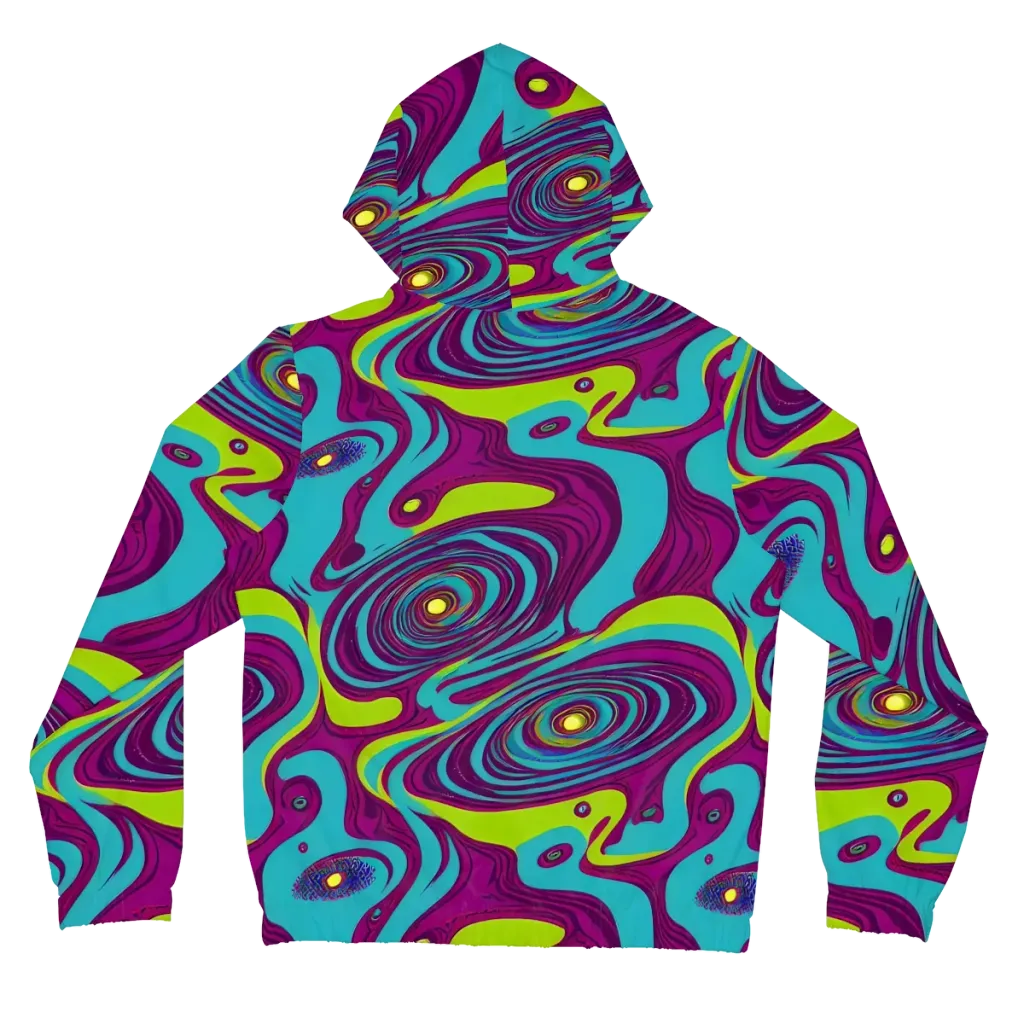 Electric Eddies on Women's Full-Zip Hoodie — Back