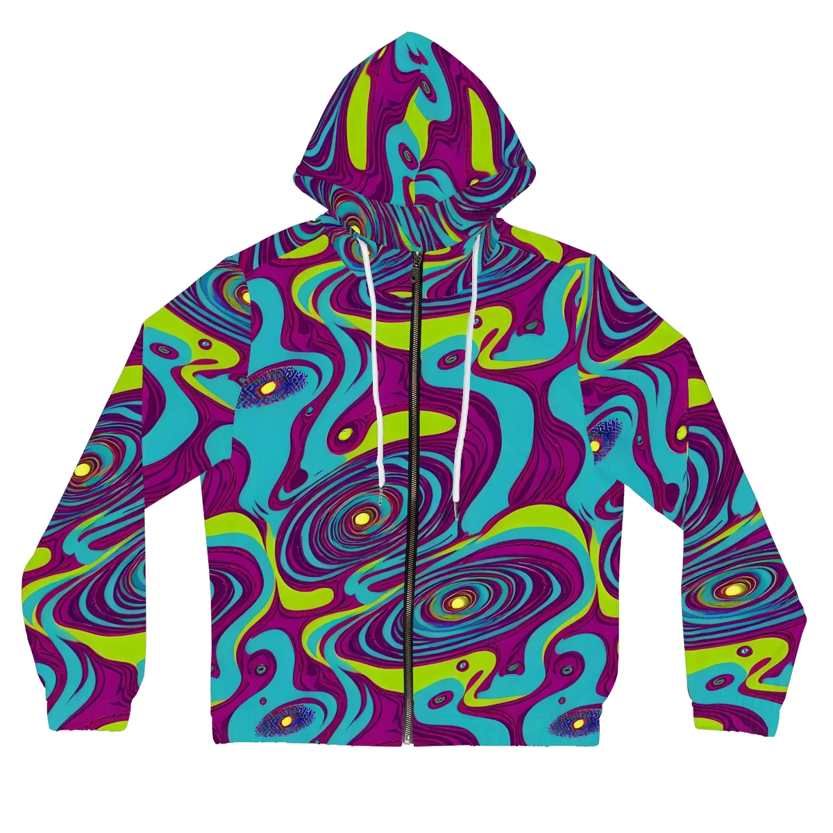 Electric Eddies on Women's Full-Zip Hoodie — Front