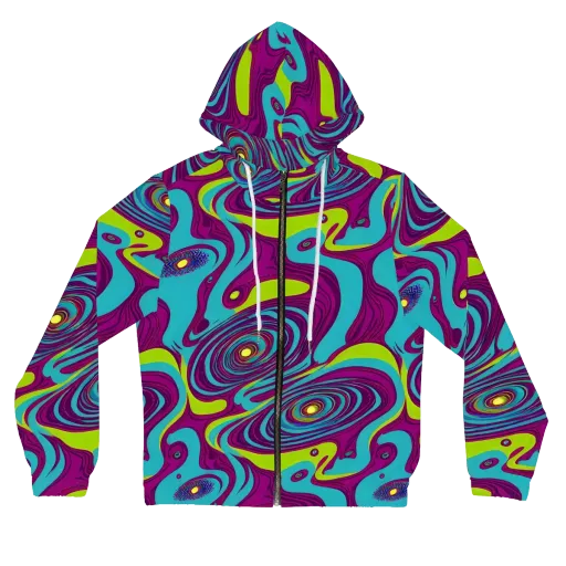 Electric Eddies on a Women's Full-Zip Hoodie