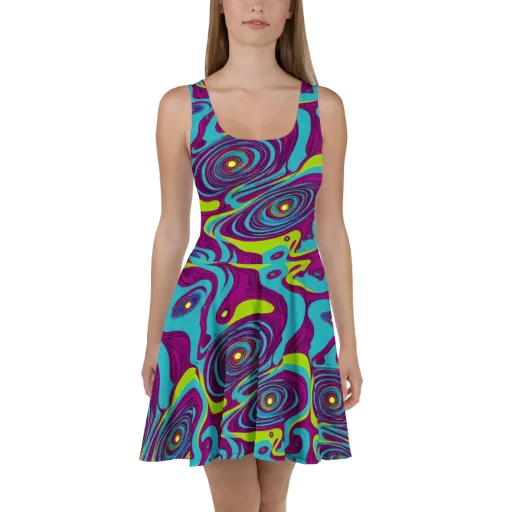 Electric Eddies on a Skater Dress