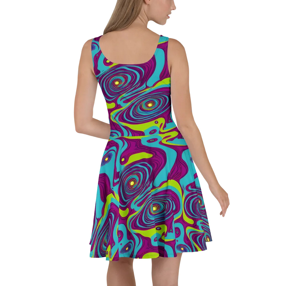 Electric Eddies on Skater Dress — Back
