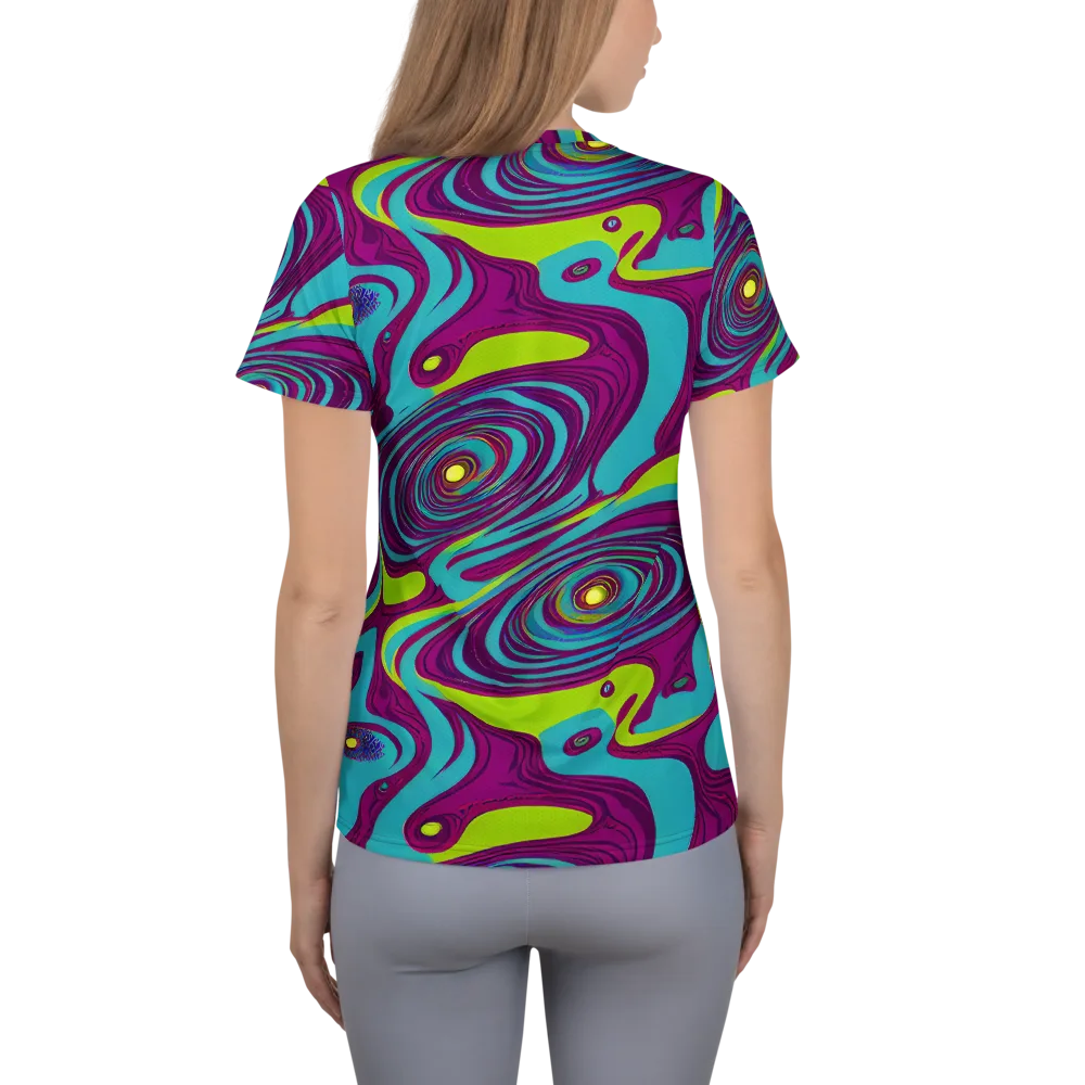 Electric Eddies on Women's Athletic T-Shirt — Back