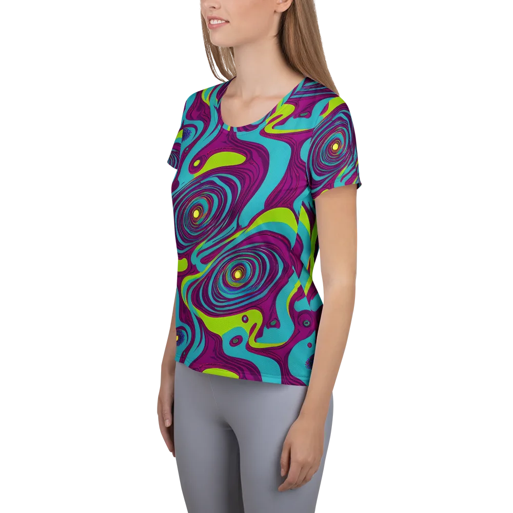 Electric Eddies on Women's Athletic T-Shirt — Left
