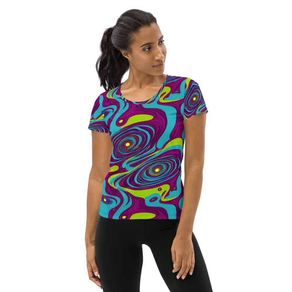 Electric Eddies on Women's Athletic T-Shirt — Front