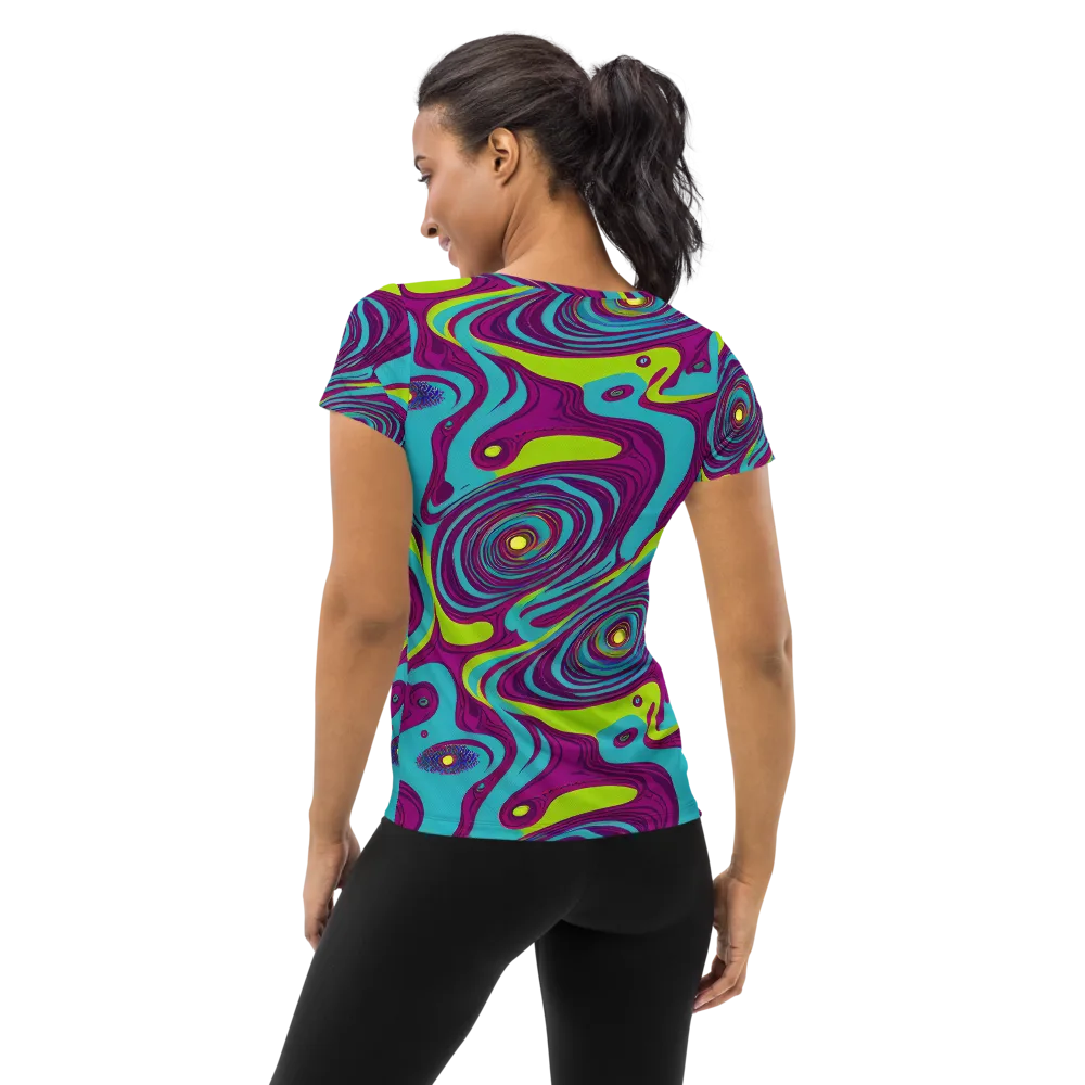 Electric Eddies on Women's Athletic T-Shirt — Back