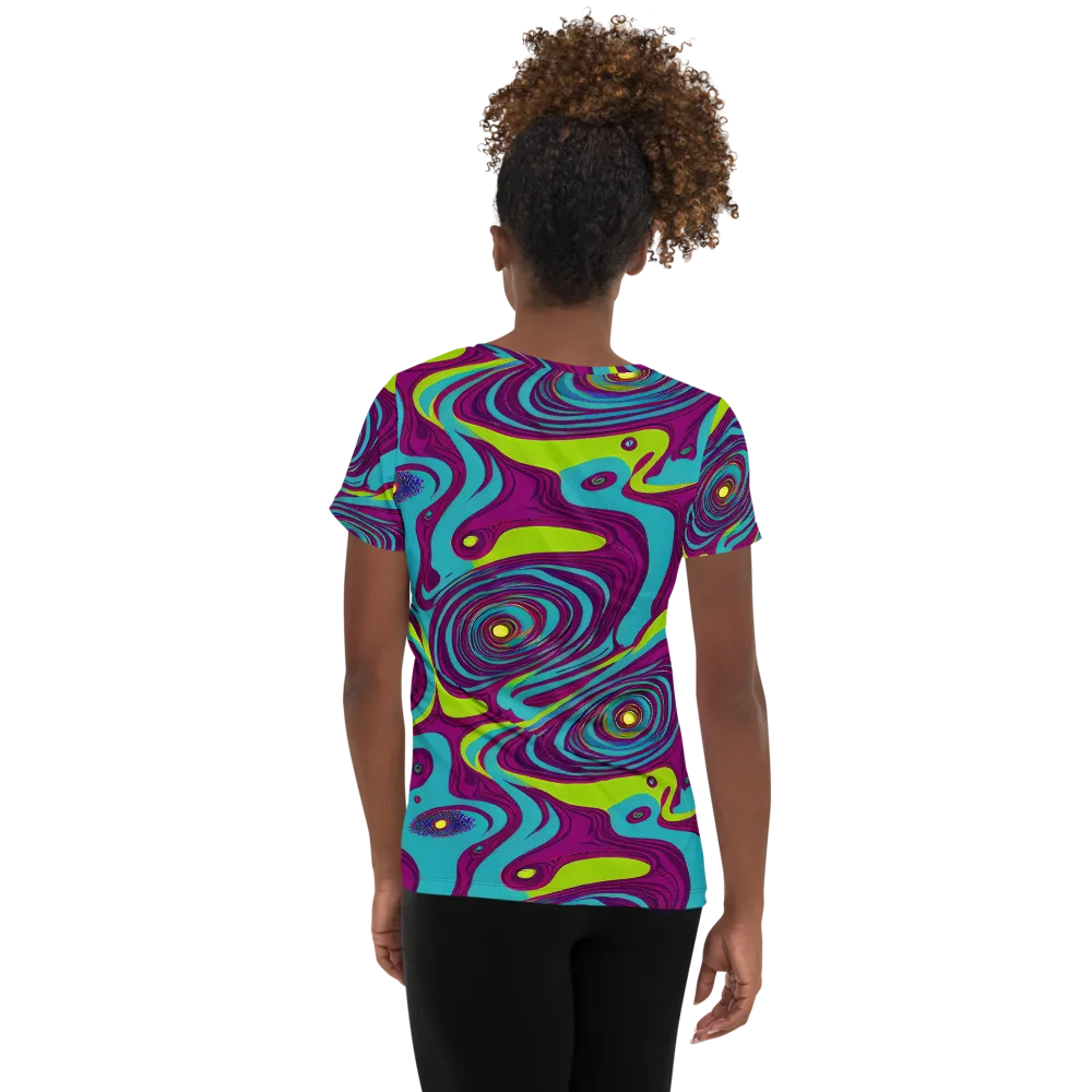 Electric Eddies on Women's Athletic T-Shirt — Back