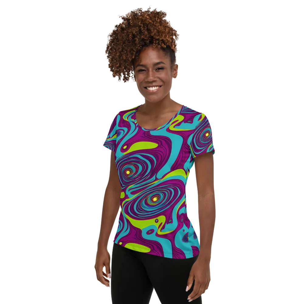 Electric Eddies on Women's Athletic T-Shirt — Left