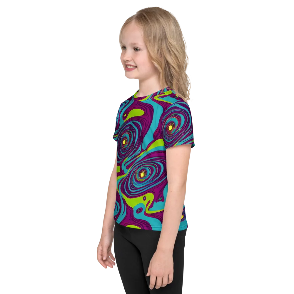 Electric Eddies on Kids Crew Neck T-Shirt — Left