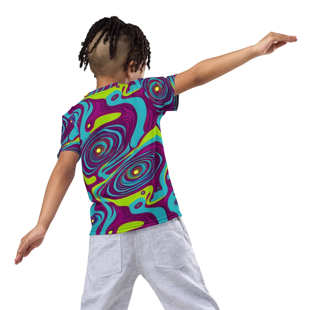 Electric Eddies on Kids Crew Neck T-Shirt — Back